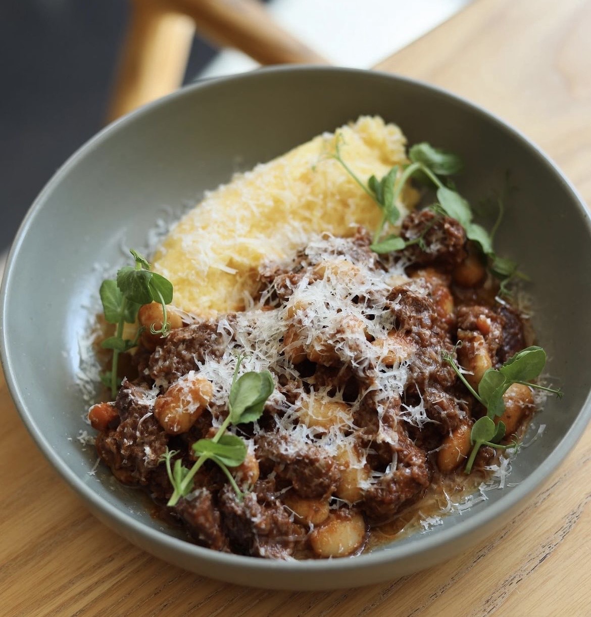 Slow-braised beef ragù with creamy parmesan polenta