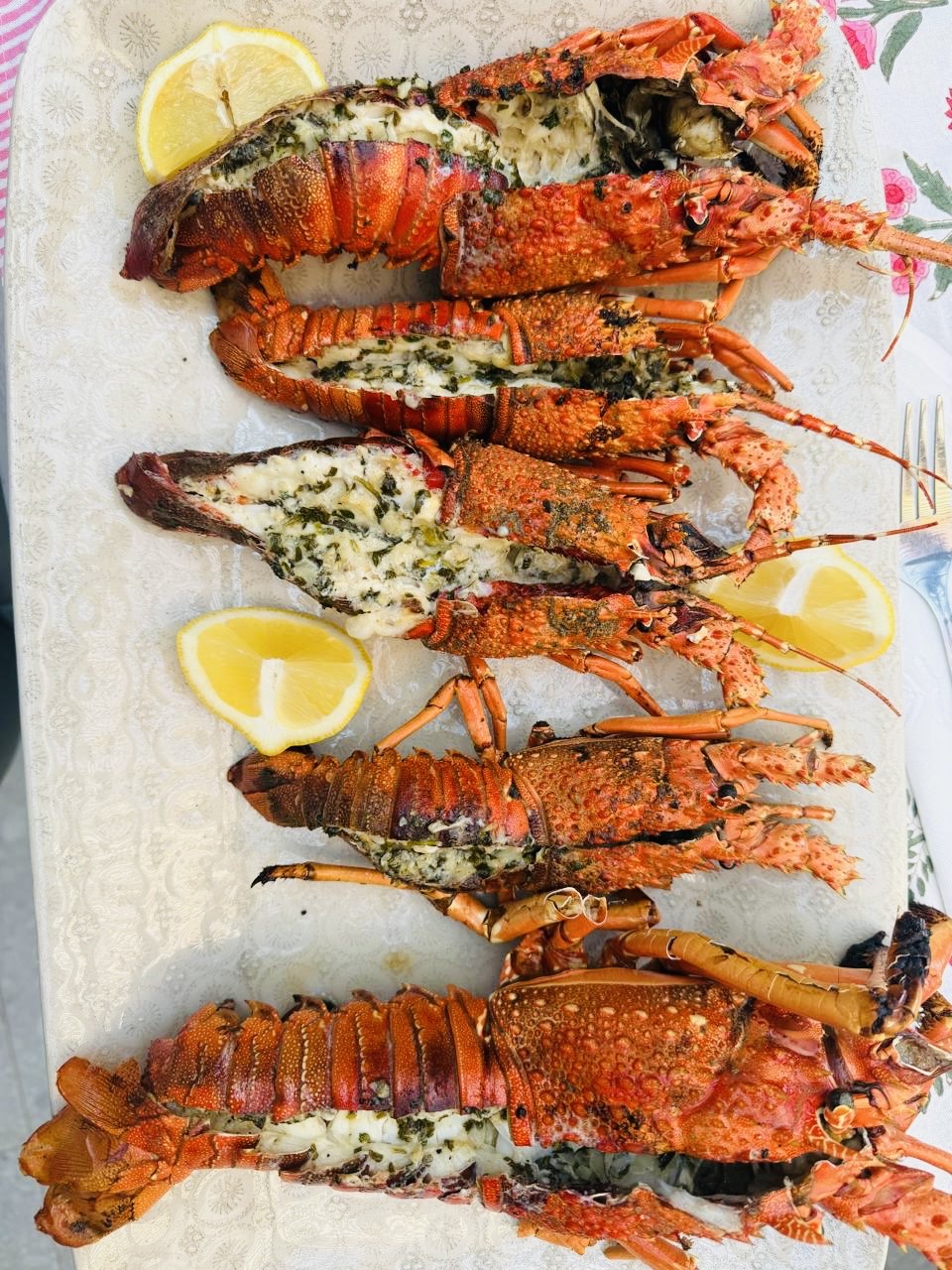 Grilled crayfish platter